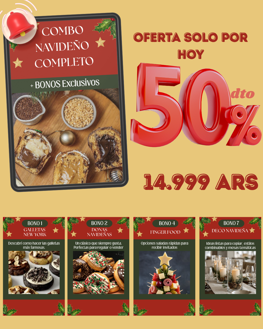 Combo Navideño Completo - Más de 200 recetas y + 7 BONOS EXCLUIVOS